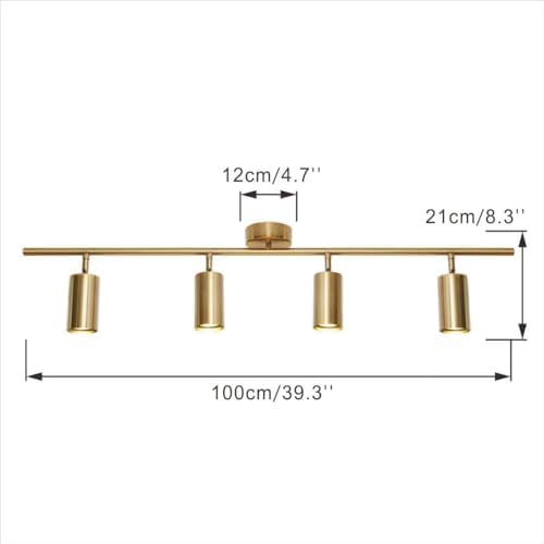 KCO 4-Light Gold LED Track Lighting Kit Brushed Brass