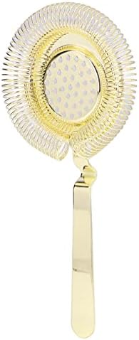 Stainless Steel Cocktail Strainer with Removable Spring 8x37in Gold
