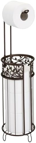 mDesign Bronze Toilet Paper Holder with Vine Design