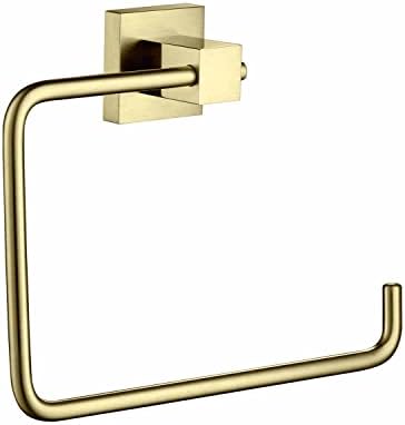 KIBI Cube Bath Towel Ring - Brushed Gold