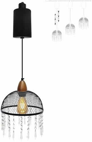 Adjustable Height Crystal Track Pendant Light