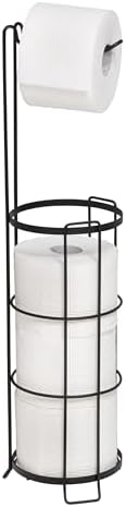 Toilet Paper Holder with Pole Black