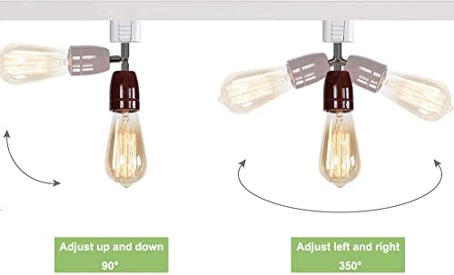 KAYYELAMP Set of Three Brown Track Lighting Pendants with Adjustable Angle