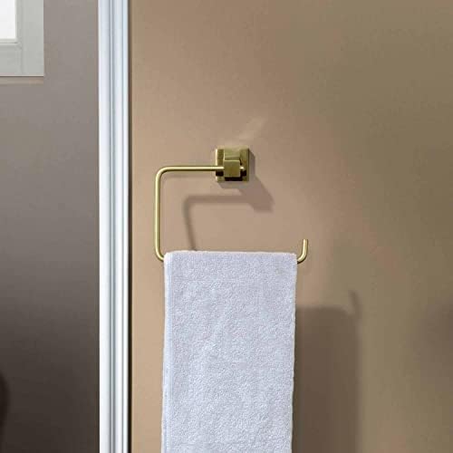KIBI Cube Bath Towel Ring - Brushed Gold