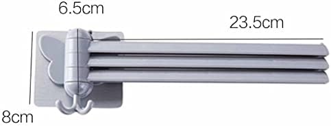 Folding Towel Rack Holder with 3 Swivel Racks - Grey and White