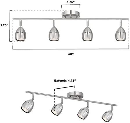 Westinghouse 6129500 Four Light LED Track Light Kit Brushed Nickel 1