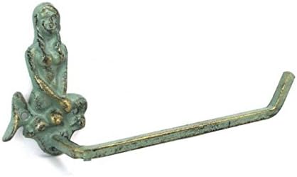 Hampton Nautical Antique Bronze Cast Iron Mermaid Toilet Paper Holder