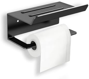 Black Bathroom Toilet Paper Holder Wall-Mounted Stainless Steel