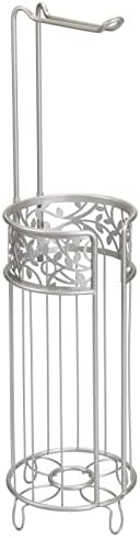 mDesign Freestanding Toilet Paper Holder - Matte Silver 1