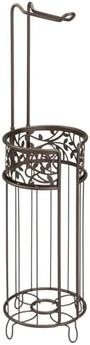 mDesign Bronze Toilet Paper Holder with Vine Design