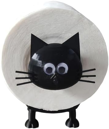 Funny Cat Toilet Paper Holder Black 3D Print