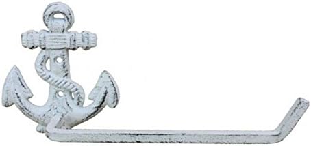 Hampton Nautical Cast Iron Anchor Toilet Paper Holder 10 Inch