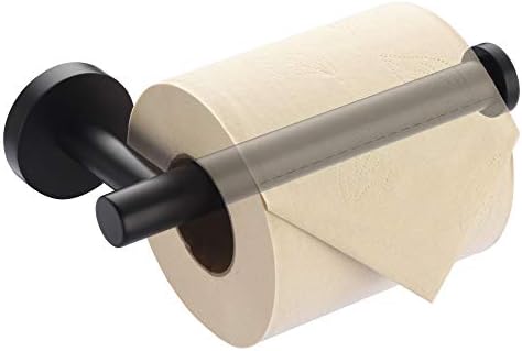 Rainovo Toilet Paper Holder Matte Black Rustproof