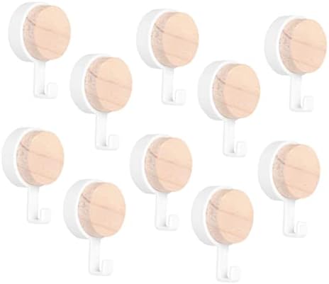 HEALLILY 10 Pack Strong Round Hooks for Bathroom Kitchen Wall