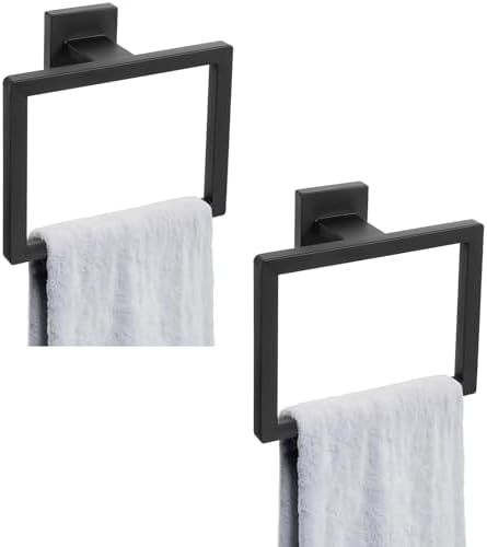 mekueeex Hand Towel Ring 2 Pack Matte Black