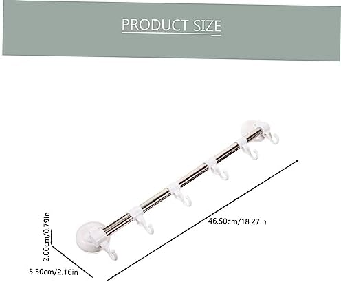 Angoily Adjustable Suction Cup Towel Bar with Hooks