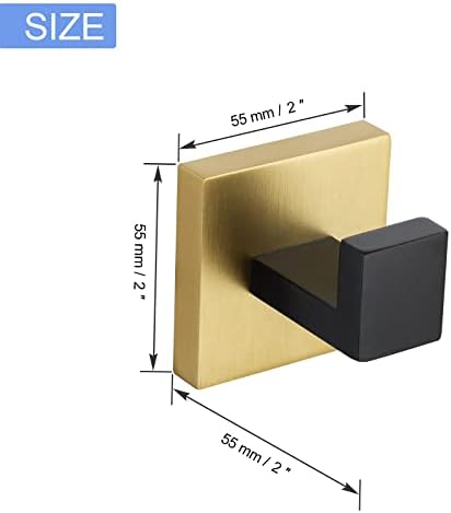 TQKAG Stainless Steel Square Towel Ring Hooks BlackGold