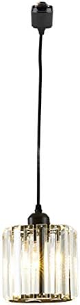 Kiven One-Light Track Light with Matte Black Frame and Crystal Pendant