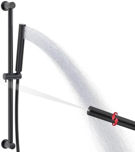 Matte Black Adjustable Handheld Shower Head with 22-inch Slide Bar