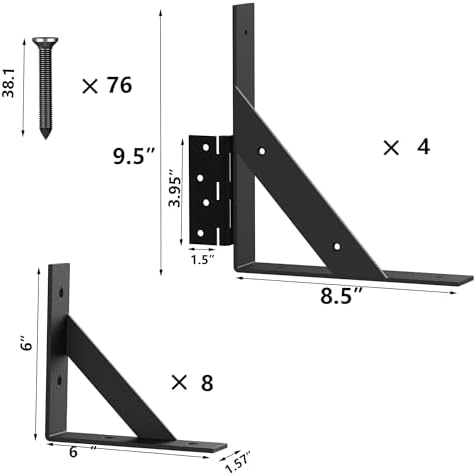 Sdstone Heavy Duty Anti Sag Gate Bracket Kit 2 Sets