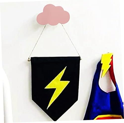 Alipis Pink Cloud Wooden Wall Hook Decor