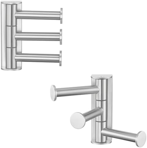 Angle Simple 2 Pack Towel Hook Swivel Brushed Nickel
