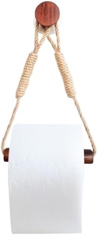 Boho Paper Towel Holder with Jute Rope and Beech Wood 1