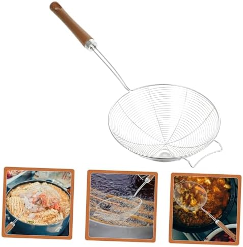 304 Stainless Steel Colander with Wooden Handle Spider Skimmer