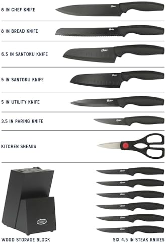 Oster Slicecraft 14-Piece Knife Block Set - Black