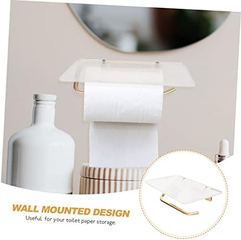 Wall-Mounted Toilet Paper Holder with Shelf