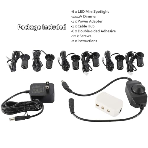 KONPWAY Dimmable 12V LED Mini Spotlights Pack of 6