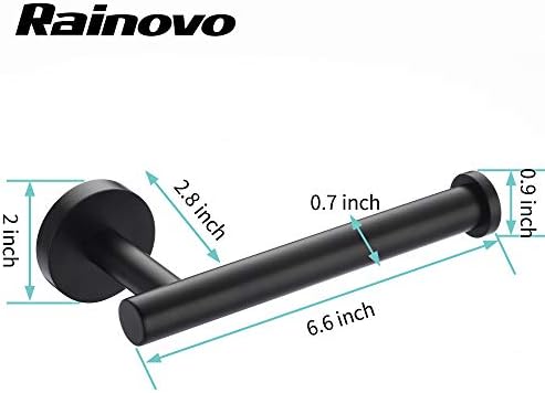Rainovo Toilet Paper Holder Matte Black Rustproof