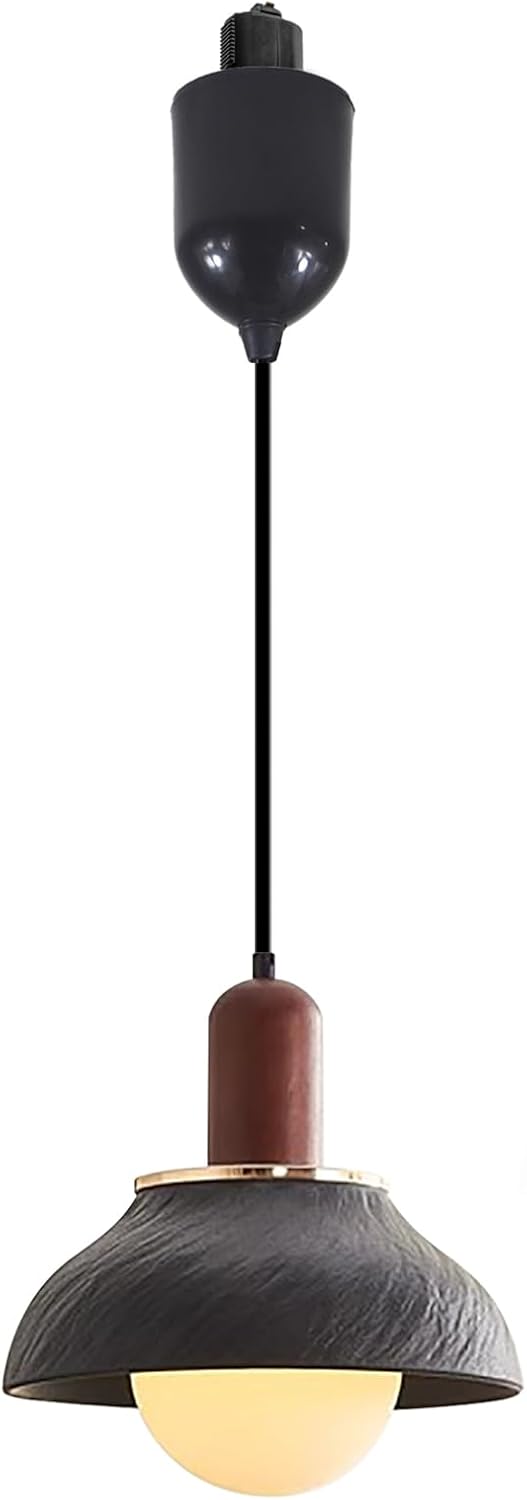 Kiven L Style Track Lighting Pendant with Black Ceramic Shade