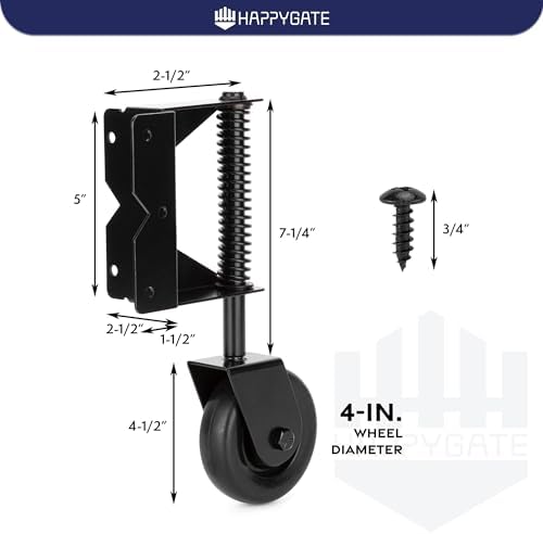 4-Inch 360-Degree Gate Caster Heavy Duty Black