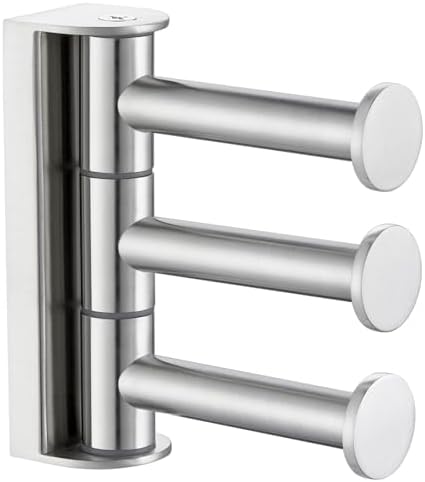 Angle Simple Swivel Towel Hook - 3 Arms Brushed Nickel