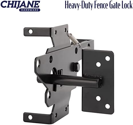 Heavy Duty Outdoor Fence Gate Latch with Black Powder Coat Finish