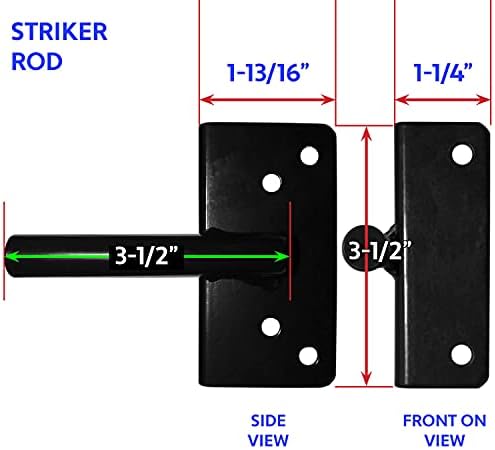 Sturdy Black Vinyl Gate Latch with Mounting Hardware