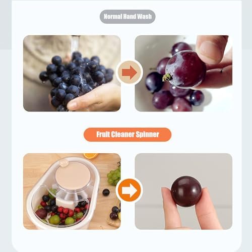 BUENLY Fruit Cleaner Spinner with Brush Large Capacity Double Layer Salad Tool
