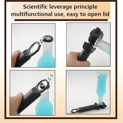 Multi-Function Retractable Bottle Can Opener Black