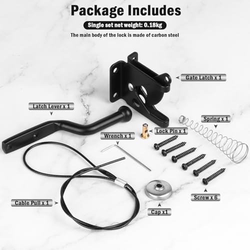 Durable Self-Locking Gate Latch with Stainless Steel Spring