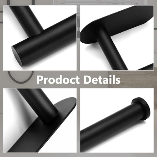 Verkelly Stainless Steel Self Adhesive Toilet Paper Holder Black