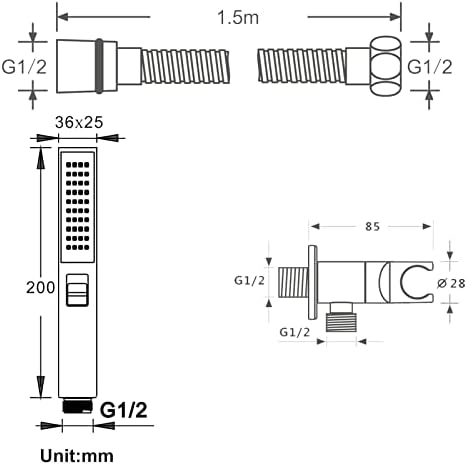 Handheld Shower 2 OutletChromed ABS Shower Head