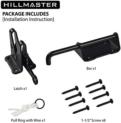 HillMaster Heavy Duty Automatic Gate Latch with Pull String