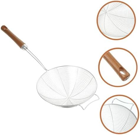 Luxshiny 304 Stainless Steel Skimmer Spoon with Wooden Handle