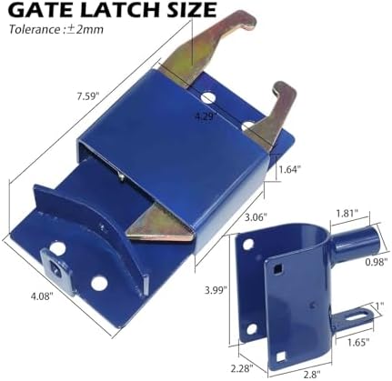 VIRTIONZ Two Way Gate Latch Blue Perfect for Farms Pastures and Ranches