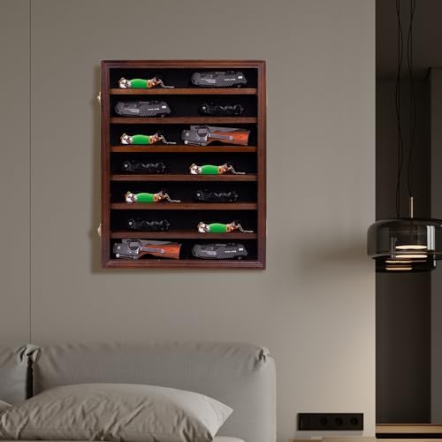 WodGod 7 Layers Knife Display Case with 6 Shelves Cherry
