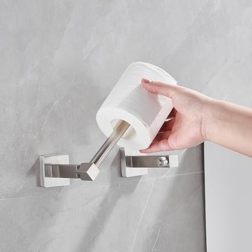 Stainless Steel Double Post Pivoting Toilet Paper Holder