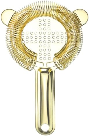 Cocktail Strainer - Stainless Steel Bar Tool for Drinks Gold 160mm