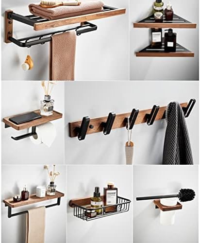 ANNBKA Luxury Black Walnut Towel Bar Set