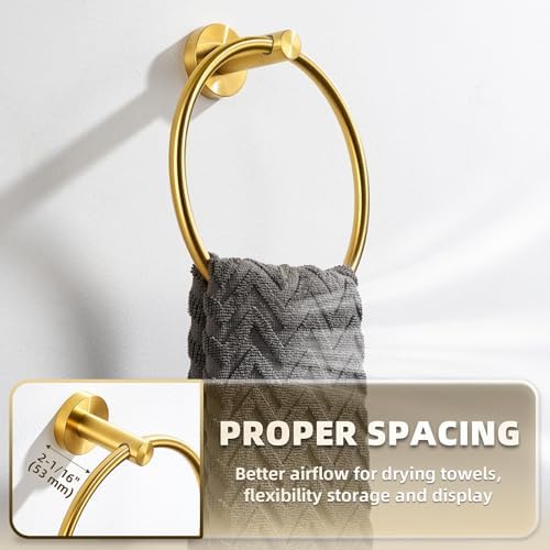 APLusee 304 Stainless Steel Towel Ring Set